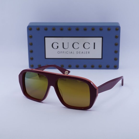 Final Price! Gucci GG1615S 003 Red/Orange/Ocher Sunglasses - Picture 5 of 10